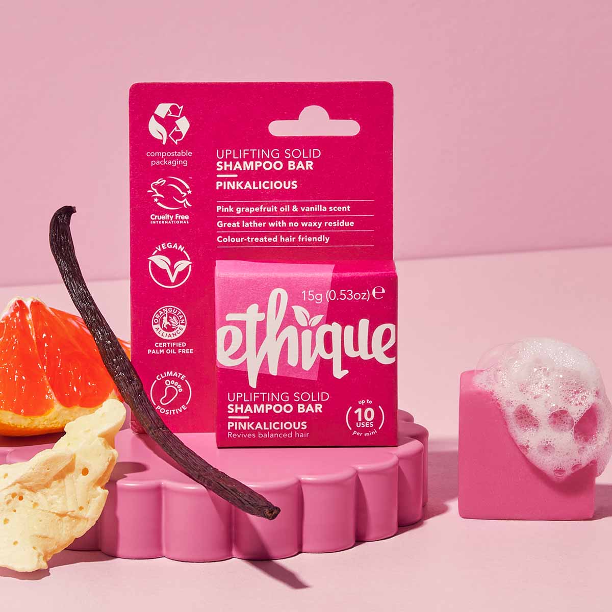 Reviving Shampoo Bar Mini for Balanced Hair: Pinkalicious™, image 1
