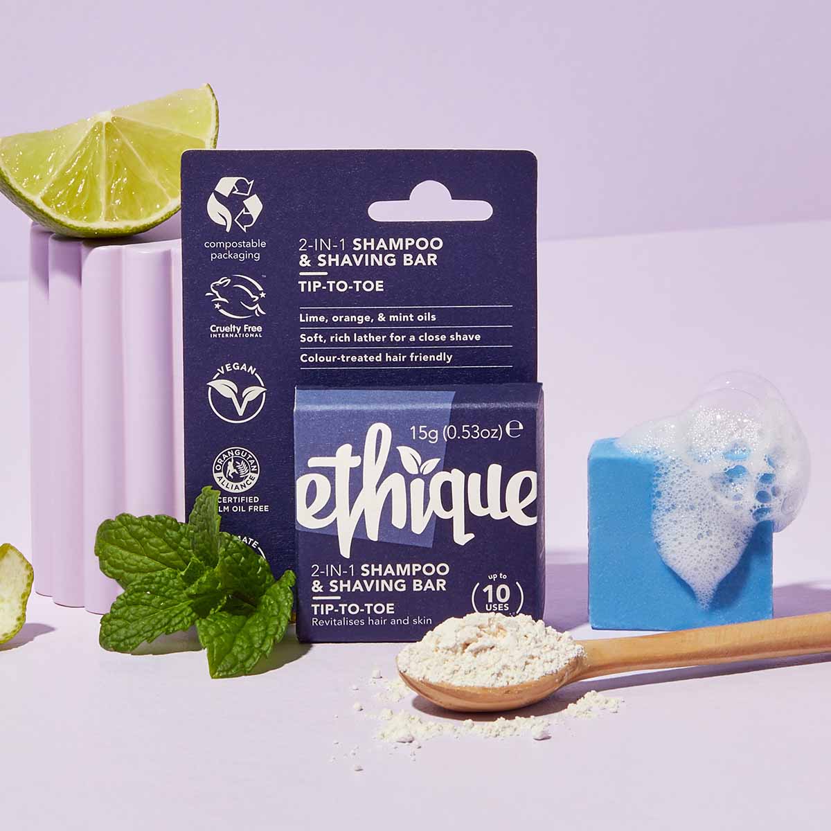 Tip-to-Toe™ 2-In-1 Solid Shampoo & Shaving Bar Mini, image 1