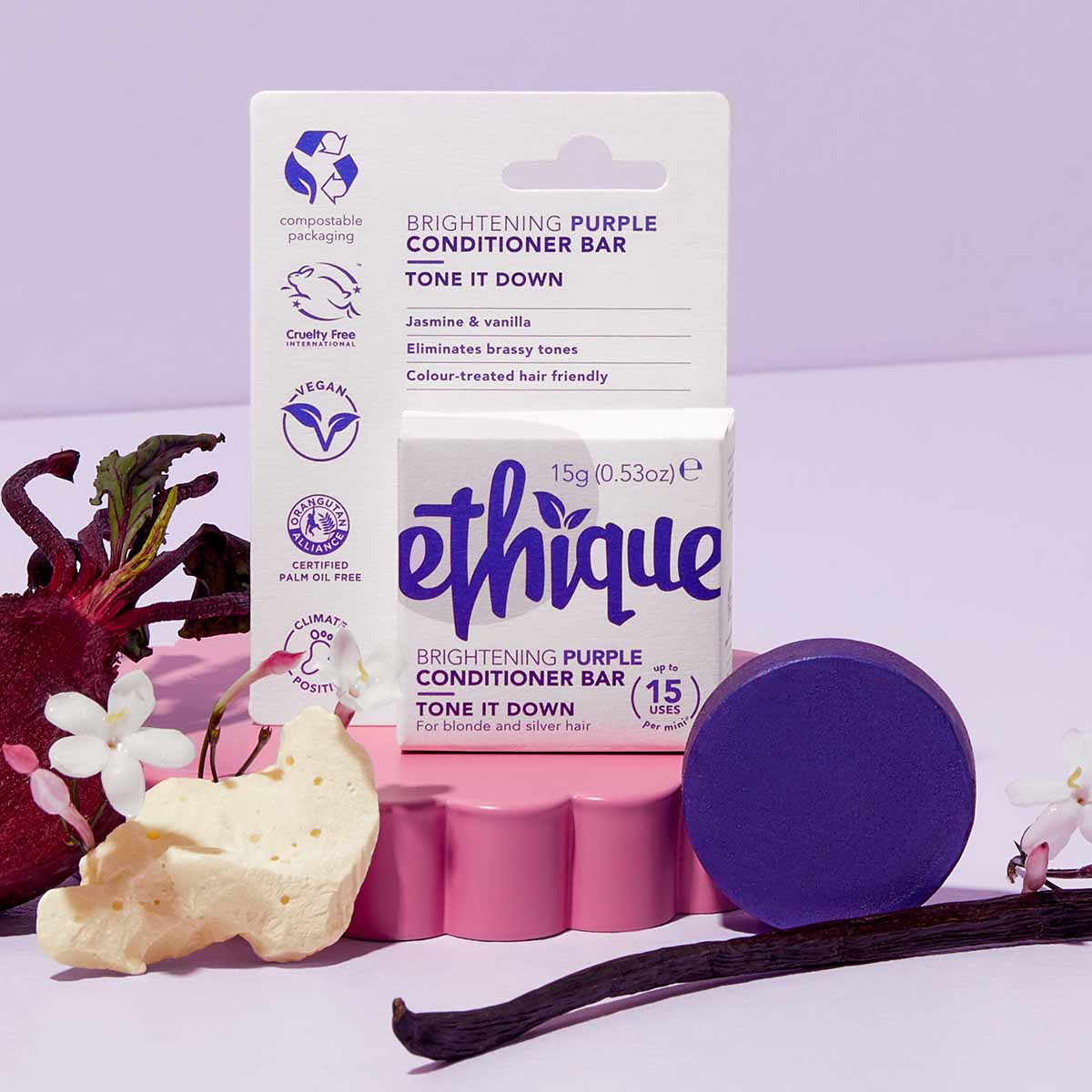 Purple Conditioner Bar Mini for Brassy Blonde and Gray Hair: Tone It Down™