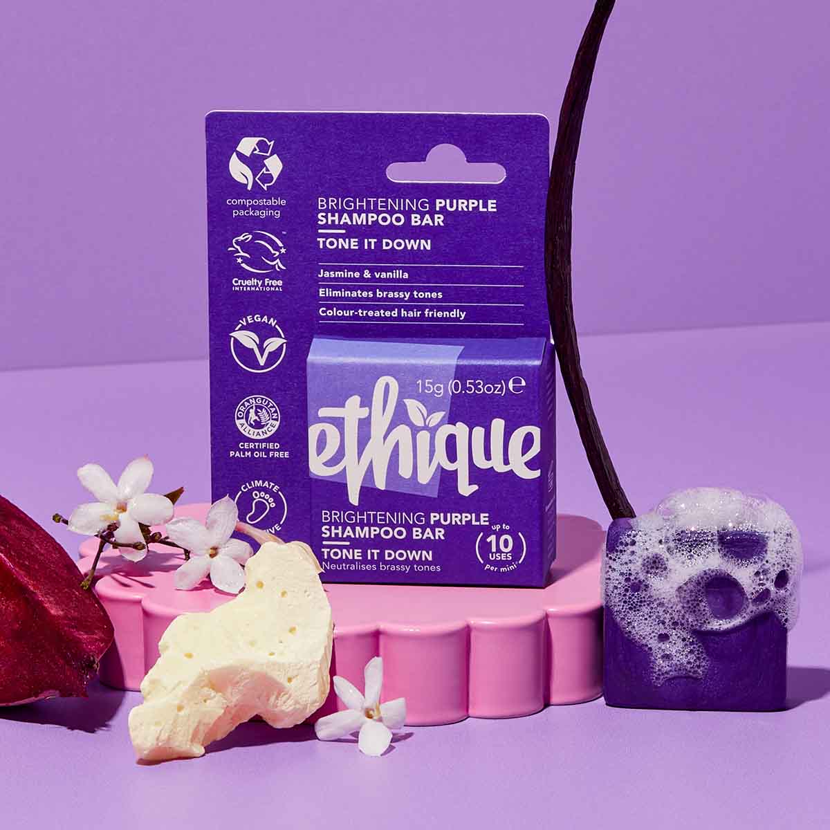 Purple Shampoo Bar Mini for Brassy Blonde and Gray Hair: Tone It Down™
