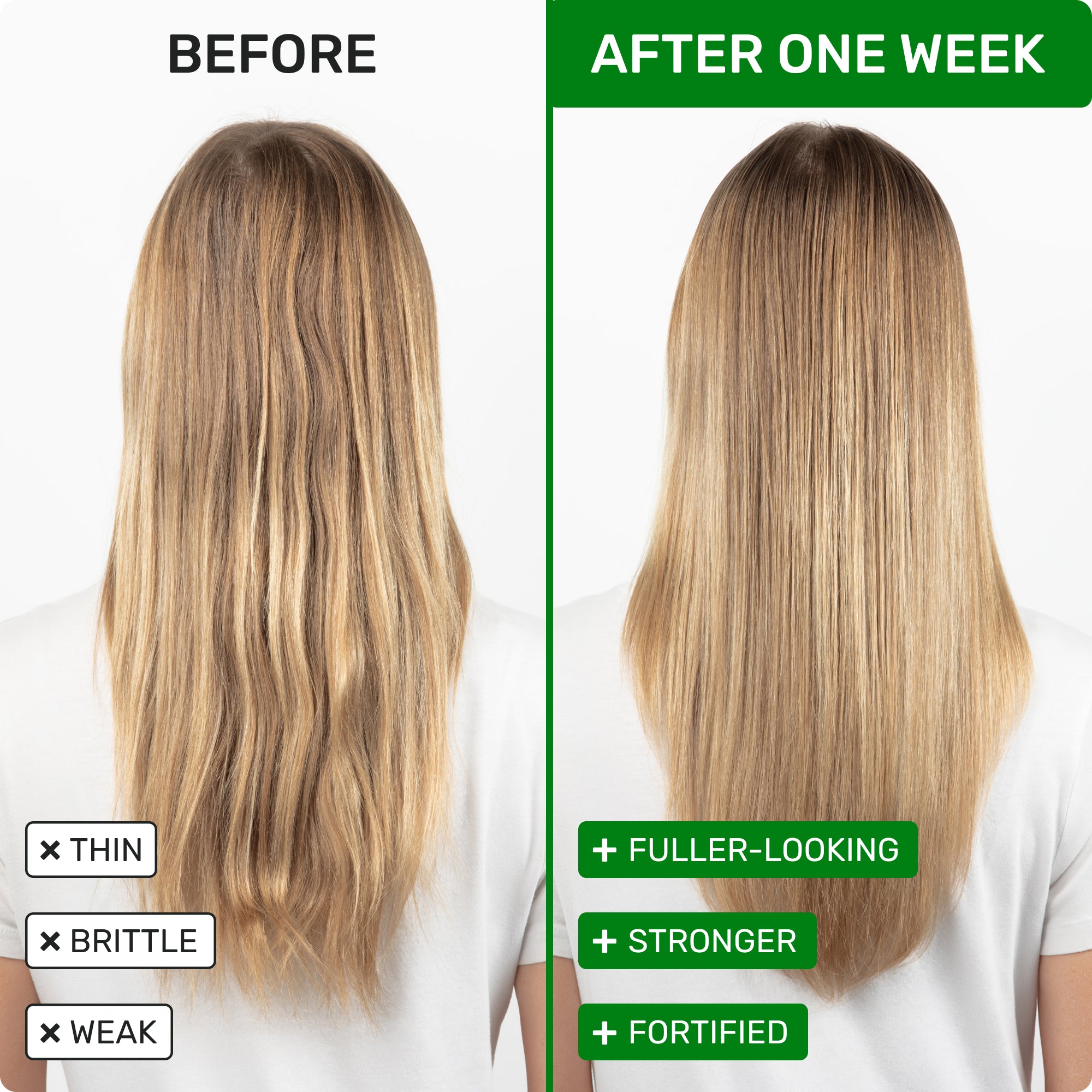 Before thing brittle weak
After one week
fuller-looking
Stronger
Fortified