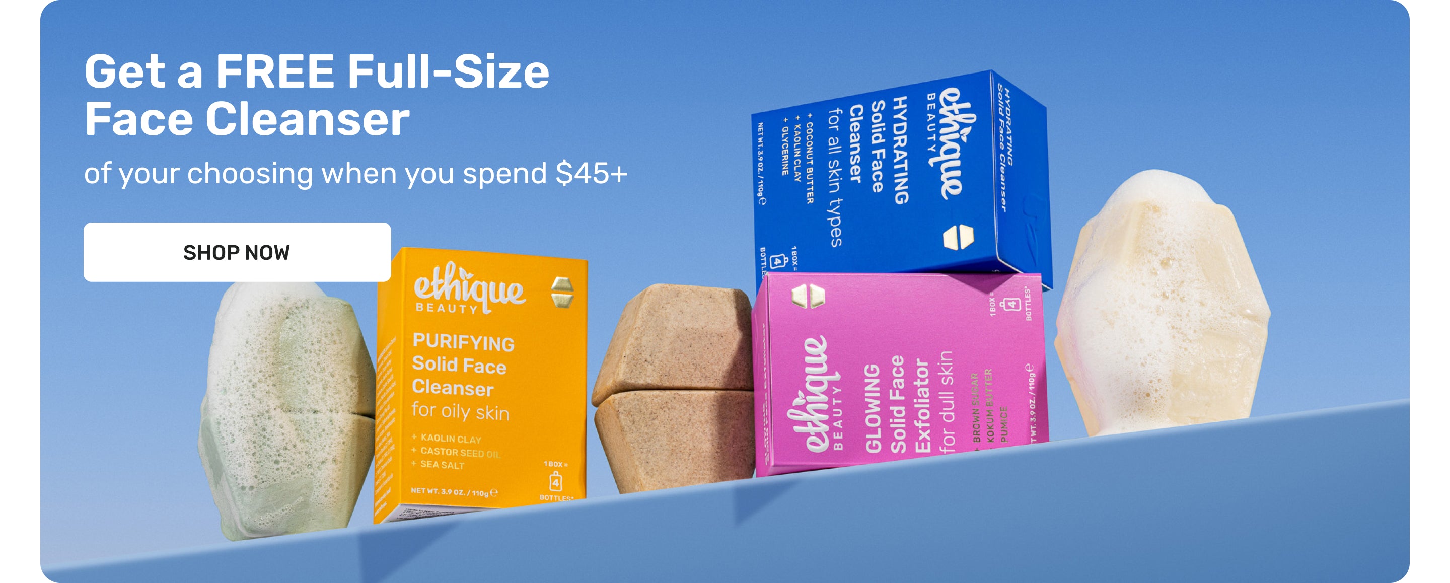 Get a FREE Full-Size Face Cleanser of your choosing when you spend $45+ SHOP NOW