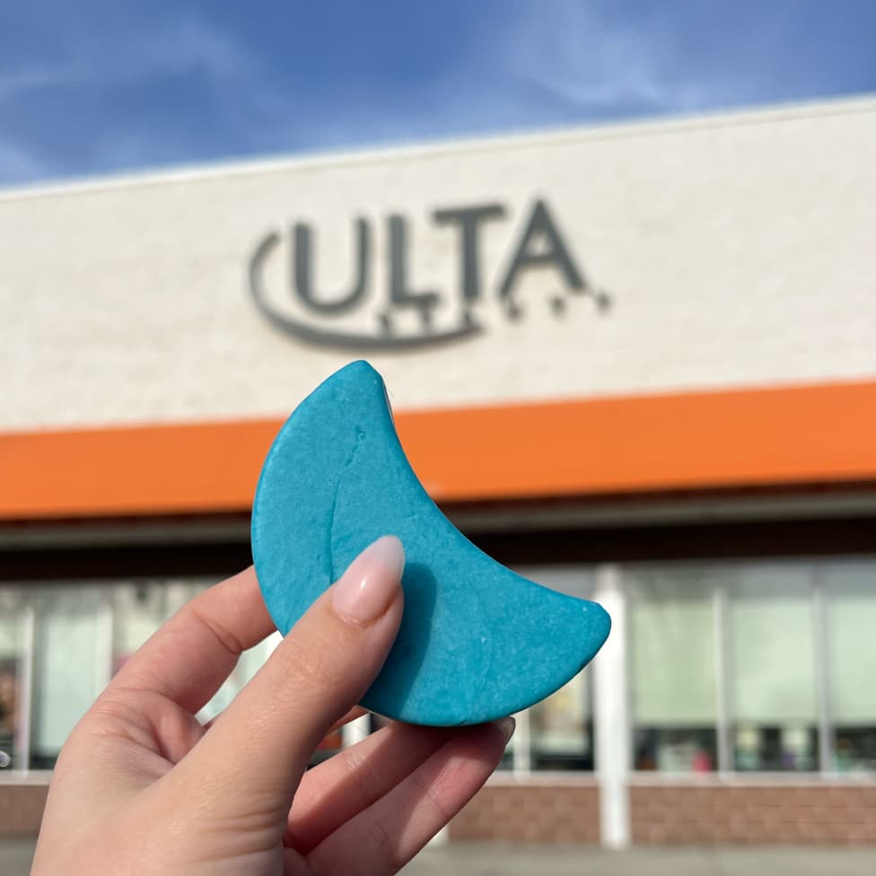 Shampoo bar in front of Ulta